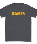 Gråmelerad t-shirt med ett grafiskt statement-tryck för ramen-fantaster
