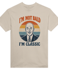 Humoristiskt porträtt i retrostil för män med attityd – grafisk t-shirt