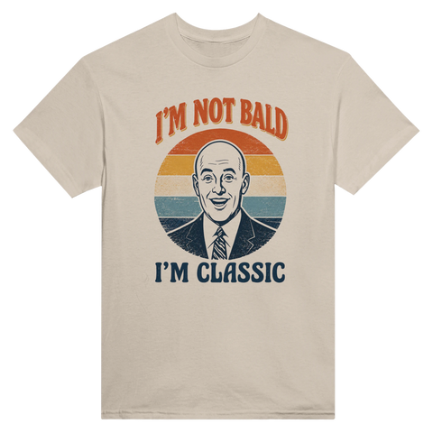 Humoristiskt porträtt i retrostil för män med attityd – grafisk t-shirt