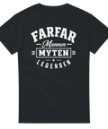 Grafiskt texttryck Farfar Mannen Myten Legenden på svart t-shirt