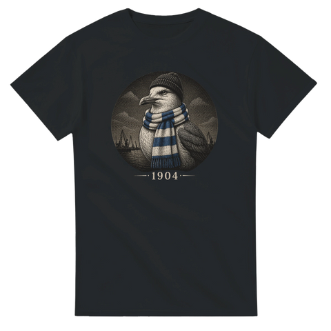 Vintage illustration av en mås i blåvit halsduk – grafisk t-shirt