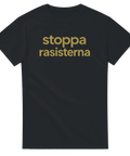 Stoppa rasisterna text i guld – grafisk t-shirt med tydligt budskap