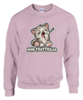Gullig gäspande katt illustration på en rosa sweatshirt för kattälskare