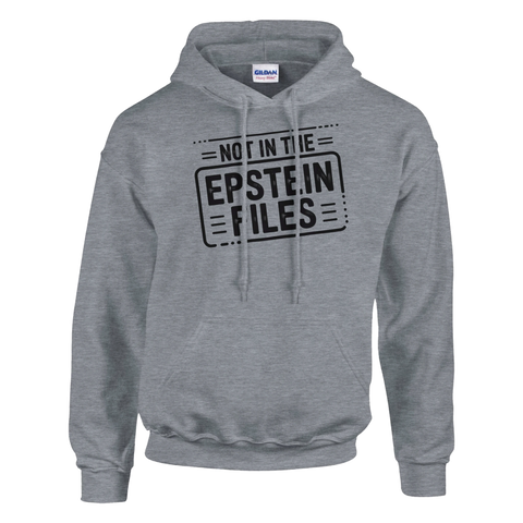 Grafiskt tryck med humoristiskt citat på gråmelerad hoodie