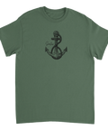 Sjömansinspirerat tryck med ankare och rep – grafisk t-shirt i marin stil