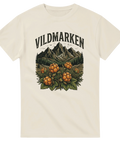 Illustration av gyllene hjortron framför mäktiga fjälltoppar – outdoor t-shirt