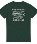 maritim t-shirt Gothenburg Herrings mörkgrön tröja med sillillustration