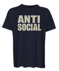 Mörkblå oversized t-shirt med statement-design i retrostil