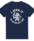 Minimalistiskt motiv med apa och texten Jerk It – t-shirt med attityd