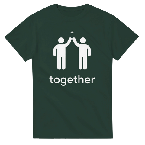 Grafiskt motiv av vänner under en stjärna med texten together – t-shirt