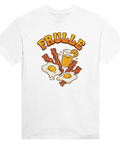 Retro illustration av bacon och ägg med texten Frulle – grafisk t-shirt
