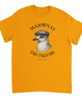 Grafiskt motiv av en mås i keps – humoristisk t-shirt för Göteborgsentusiaster
