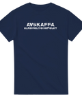 Minimalistisk design med texten Avskaffa Alkoholmonopolet i versaler