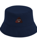 Bucket hat i mörkblå nyans med absurd och skämtsam emoji-design