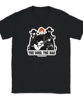 Svart t-shirt med grafiskt motiv föreställande The Good, The Bad and The Ed
