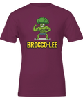Lekfull t-shirt med grafiskt kampsportsmotiv på vinrött tyg