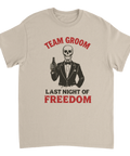 Vintage illustration av skelett i kostym och fluga – party-t-shirt