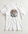 Satiriskt motiv med texten Rasbiologiska Institutet – t-shirt med attityd