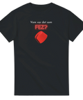 rolig t-shirt Vem var det som Fez svart tröja med röd fez