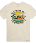 Nostalgisk badge-design för husvagnsägare på krämvit t-shirt