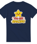 Gullig stjärna med ansikte och texten You are amazing – grafisk t-shirt