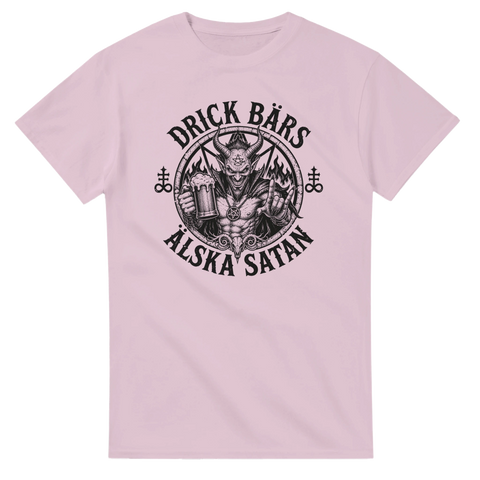 Mörkt ockult tryck med bärs och satan-tema – t-shirt med attityd och humor