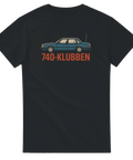 T-shirt med Volvo 740 och texten 740-Klubben i grafisk design