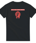 Satirisk t-shirt med indianillustration och röd text