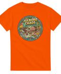 Satirisk design av en vild julmiddag i serietidningsstil – t-shirt med julmotiv