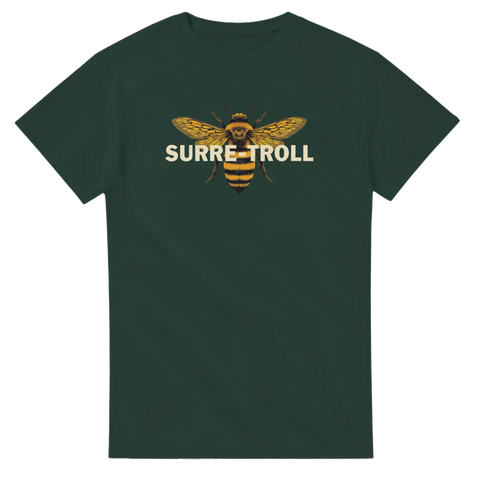 Grön t-shirt med humla och norsk översättning surre-troll