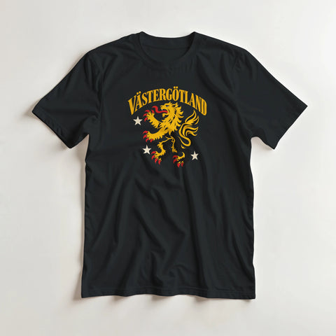 T-shirt med lejonmotiv och texten Västergötland