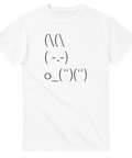 Minimalistisk ASCII-kanin med humoristisk detalj – grafisk t-shirt för nördar