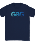 T-shirt med marinblå bas och ett slitet grafiskt göteborgstryck