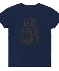 Mörkblå baby t-shirt med ett lekfullt och tydligt matbudskap