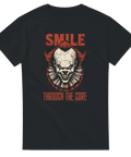 T-shirt med Smile through the gore-tryck, centrerat på bröstet. Grafisk pop-art-inspirerad illustration med hög kontrast.