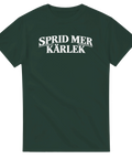 Klassisk unisex t-shirt i mörkgrönt med retroinspirerad textdesign