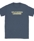 Melerad t-shirt med statement-tryck inspirerat av klassisk split screen-gaming