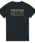 Ordboksdefinition av ordet pensionär i gult och vitt – grafisk t-shirt