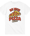 Vintage typografi och pizzailllustration i lekfull och kaxig stil