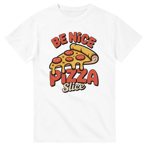 Vintage typografi och pizzailllustration i lekfull och kaxig stil