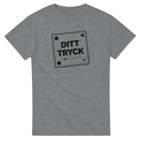 Grafisk illustration för egen design på gråmelerad t-shirt