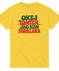 T-shirt med texten Okej tomten, jag kan förklara i rött och grönt