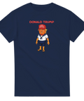 Satirisk karikatyr av Donald Trump som sjöman – marinblå t-shirt