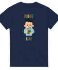 Grafiskt motiv av frustrerad kille på marinblå t-shirt – Rubiks Kuk!