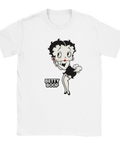 Retroinspirerad illustration av Betty Boop i klassisk svartvit vintagestil