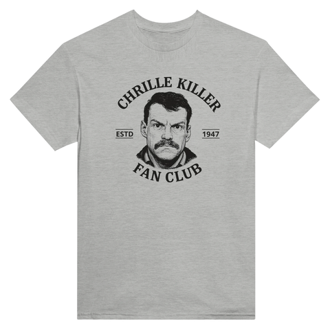 Vintage-inspirerat tryck Chrille Killer Estd 1947 – grå t-shirt