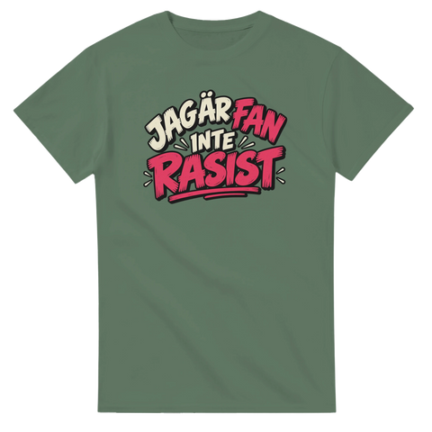 Retroinspirerad textdesign med humoristiskt citat – olivgrön grafisk t-shirt
