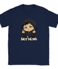 Kaxig t-shirt med respektlös textdesign och en grinig figur