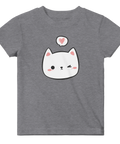 Humoristisk t-shirt för barn med söt kattdesign på grå bas