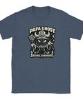 Mörkgrå melerad t-shirt med Papa Ghost – satanic symphony text och symboler
